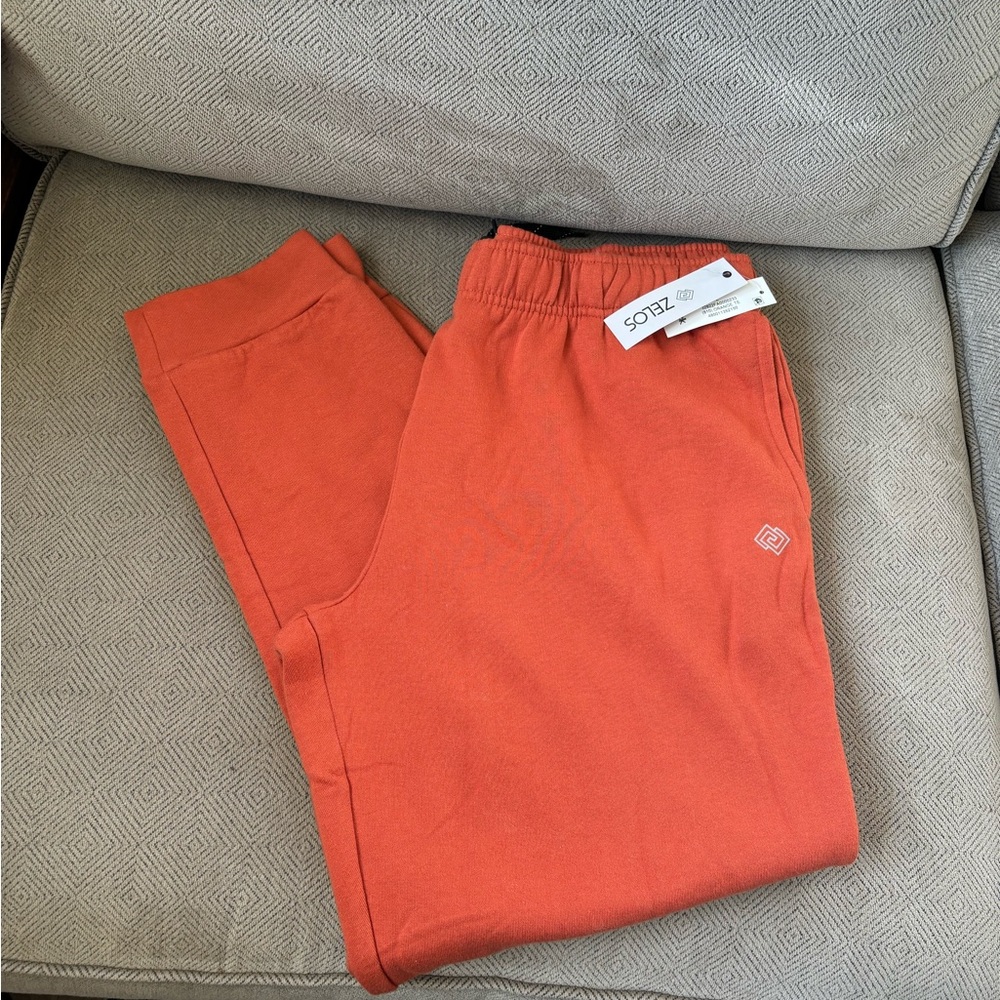 Men’s Orange Zelos super soft sweatpants NWT size L